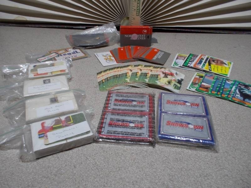 lot 88 image: The image displays a lot of assorted sports trading cards and collectibles, primarily featuring vintage baseball cards from the late 1980s