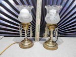 This is a pair of vintage brass boudoir or accent lamps