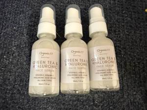 lot 16 image: 3 Bottles Of Organic 17 Green Tea & Hyaluronic Serum