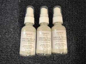 lot 19 image: 3 Bottles Of Organic 17 Green Tea & Hyaluronic Serum