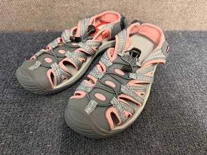 lot 55 image: Dannto Grey And Pink Sandals - Size 8.5