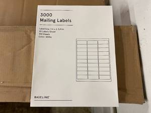 lot 290 image: 9000 Baseline Mailing Labels - 1 X 2 58