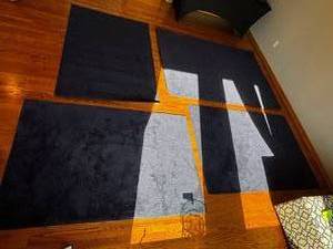 lot 14 image: Blue Acoustic Carpet Panels 2x4 ft - Wall-Mount Sound Absorbing Tiles