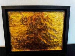 lot 20 image: Framed Vintage World Map Print - Antique Style Wall Art