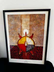 lot 22 image: The Turtle - Joe Geshick Framed Print