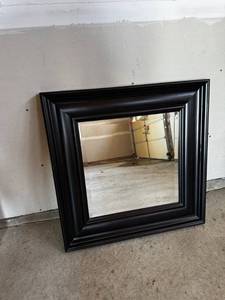 lot 56 image: Black Square Wall Mirror - 28 in Outer Frame