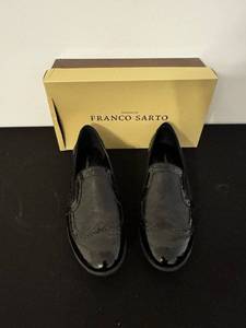 lot 67 image: Franco Sarto Black Patent Leather Loafers - Size US 8.5 M