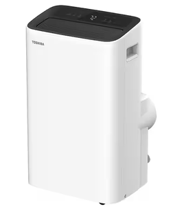 lot 6 image: Toshiba 8,000 (DOE) BTU Portable Air Conditioner Cools 350 sq. ft. with Dehumidifier and Remote Control in White Model # PX0812CWRU