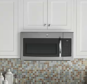 lot 57 image: GE 1.6 cu. ft. Over-the-Range Microwave in Stainless Steel Model # JVM3160RF9SS (Minor Transit Damage, See Photos)