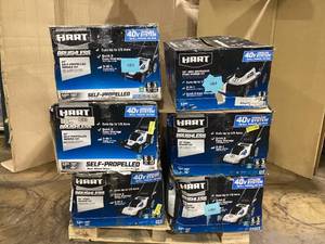 lot 20 image: PALLET OF HART Electric Lawn Mowers