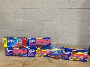 lot 107 image: LOT OF 6 Ziploc Sotrage Bags