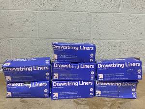 lot 113 image: LOT OF 7 up&up X-Large Drawstring Liners For Cat Litter Boxes 36x19in