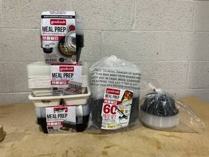 lot 125 image: LOT OF 5 Goodcook Meal Prep Containers (Minor Cracks, See Photos)