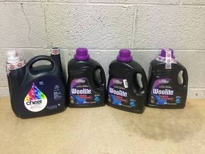 lot 211 image: LOT OF 4 Woolite & Cheer Laundry Detergent