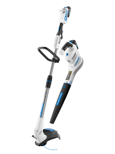 lot 14 image: HART 20-Volt Cordless Hybrid Battery Or Cord 12-inch String TrimmerEdger and Blower Kit (2) 2.0Ah Lithium-Ion Batteries (1) Charger
