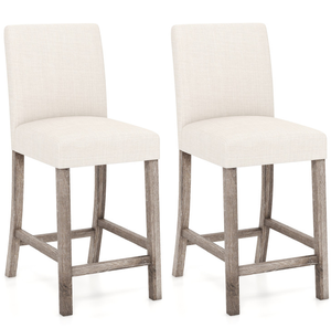 lot 40 image: Costway Counter Height Bar Stools Set of 2 with Back and Footrest