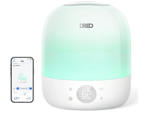 lot 70 image: DREO Humidifiers for Bedroom - 30H Max Runtime & RGB Night Light & Sleep Trainer, Ultra Quiet 28dB Cool Mist Humidifier, Top Fill Smart Air Humidifier for Plants, Perfect for Baby & Nursery, HM409S
