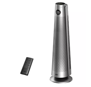 lot 84 image: Dreo 1500W Solaris 818 Oscillating Ceramic 30 Indoor Space Heater for Home or Large Bedroom with Remote Control Silver ETL Listed, 9 Settings