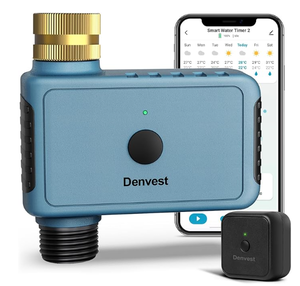 lot 145 image: Denvest WiFi Water Timer with Brass Inlet, 1 Zone Smart Hose Timer, APP Remote Control Via 2.4Ghz WiFi, Voice Function Compatible with Alexa and Google Assistant for Sprinkler Drip Irrigation System