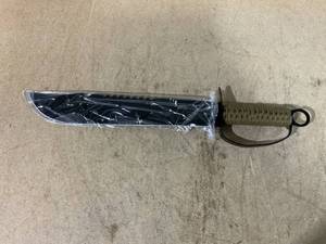 lot 56 image: Heros Edge 19.5 Full Tang Machete Sawtooth Blade with Sheath