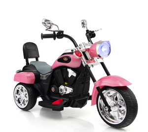 lot 178 image: Costway 6V Kids Ride on Chopper Motorcycle 3 Wheel Trike with Headlight and Horn Pink