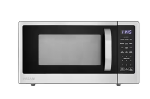 lot 190 image: Vissani 21 in. 1.1 cu. ft. 1000-Watt Countertop Microwave Oven in Fingerprint Resistant Stainless Steel and Bar handle Store SKU # 1010954456