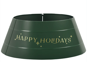 lot 192 image: HOMCOM Christmas Tree Collar, Steel Tree Ring Skirt, Home Xmas Decoration for Christmas Tree, 26 x 26 x 11, Green