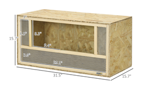 lot 195 image: PawHut Wooden Reptile Terrarium with Sliding Door for Chameleon, Lizard, Snake, Frog, Turtle, 31.5 x 15.7 x 15.7