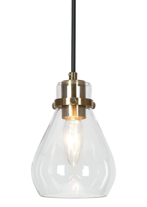 lot 293 image: Thimbe 1-Light Brass Pendant Light