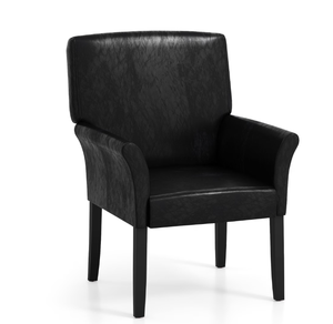 lot 294 image: Costway Executive PU Leather Guest Chair Reception Side Arm Chair Upholstered (Maybe Missing Hardware)