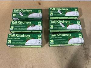 lot 171 image: LOT OF 6 up&up Tall Kitchen Winter Pine Trash Bags