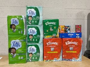 lot 248 image: LOT OF 9 Kleenex & Puff Facial Tissues