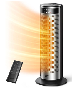 lot 162 image: DREO 20 inch Portable PTC Space Heater with Remote 5 COmfort Settings, 8 Layer Protection