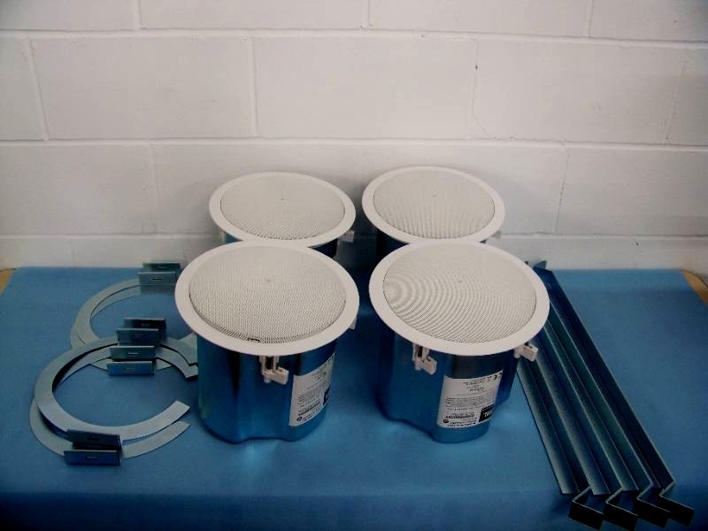 lot 27 image: (4) JBL Control 16CT 2-Way 6.5 Coaxial Ceiling Loudspeakers  Speakers with Tile Rails and C-Rings