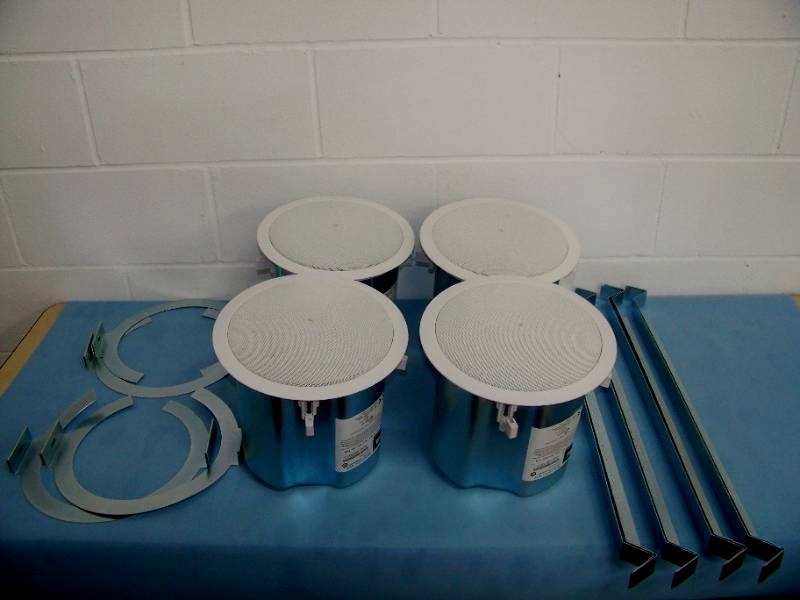 lot 28 image: (4) JBL Control 16CT 2-Way 6.5 Coaxial Ceiling Loudspeakers  Speakers with Tile Rails and C-Rings