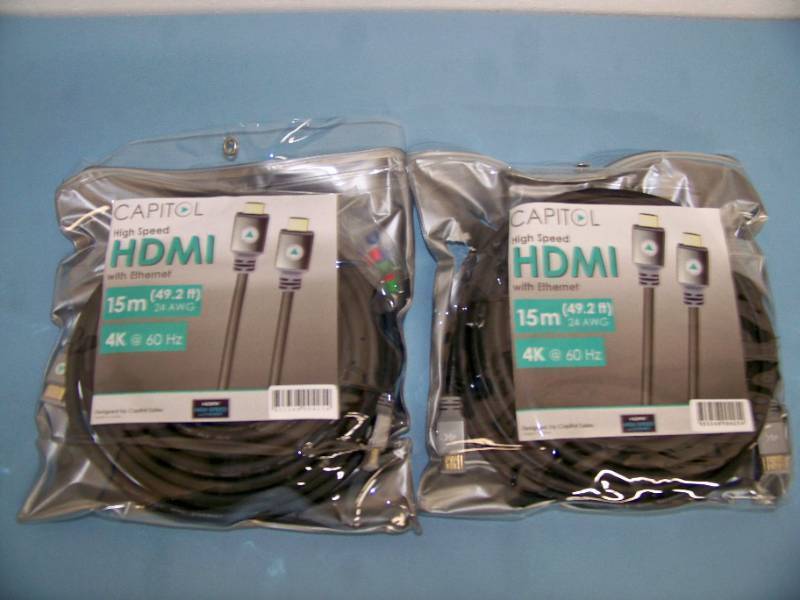 lot 118 image: (2) 49.2 24 AWG High Speed 4k  60 Hz HDMI Cables with Ethernet - NEW IN PACKAGING