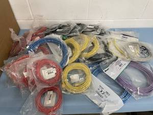 lot 37 image: LOT of NEW Network  Ethernet  Cat5  Cat6 Cables - Various Lengths & Colors