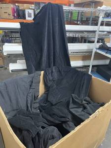 lot 88 image: LARGE Lot of Various-Size Black Stage Theater Screen Drapery Material Flameproof Heavy-Duty 21oz Fabric AV Stumpfl