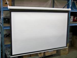 lot 95 image: DA-LITE Model B Manual Pull Movie  Projection Screen with CSR