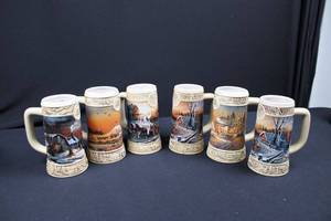 lot 6 image: Miller Ducks Unlimited Terry Redlin Collection Tankards (Lot of 6)