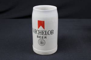 lot 10 image: Michelob Beer Ceramic Stein - White Glaze Made in West Germany