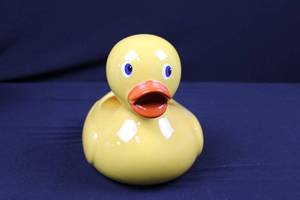 lot 18 image: Teleflora Yellow Duck Vase - Decor Gift Figurine with Hollow Body