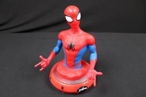 lot 29 image: Spider-Man Bust Figure on Red Base Light Up - Marvel Superhero Statue