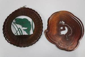 lot 63 image: Copper Nested Round Wall Plaques - Animal Silhouettes (Lot of 2)