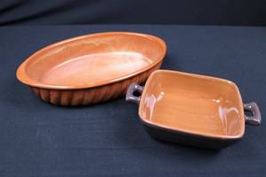 lot 185 image: Pier 1 Italy Ovenware Ceramic Bake Dishes - Oval Baker & Rectangular Baker