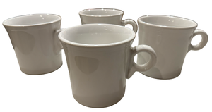 lot 17 image: Set of Four Vintage White Fiesta Coffee Mugs