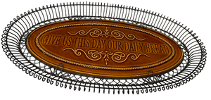 lot 25 image: GIVE US THIS DAY OUR DAILY BREAD Ceramic Serving Platter