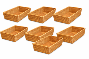 lot 61 image: Rectangular Rattan Organizing Baskets