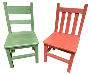 lot 65 image: Pair of Painted Doll Chairs