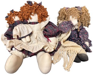 lot 64 image: Handcrafted Vintage Rag Dolls